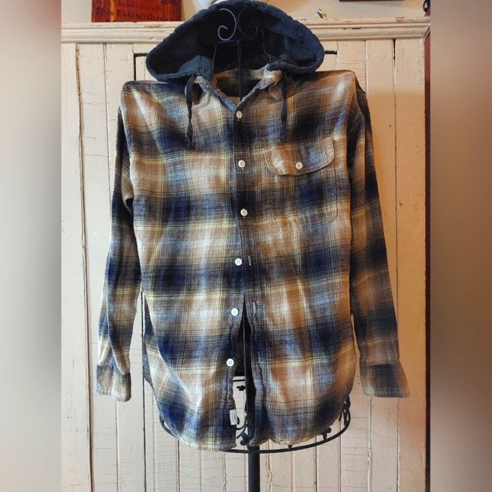 Men's American Eagle Outfitters Hooded Flannel Shirt